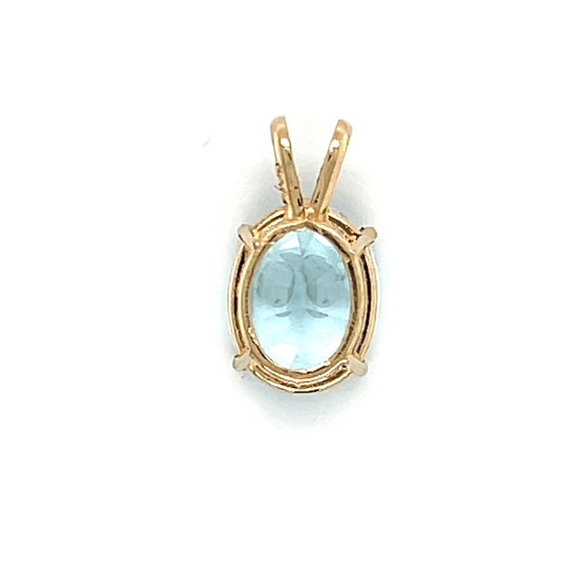 10K Yellow Gold Synthetic Topaz Pendant; 0.8DWT; 1.2g