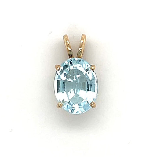 10K Yellow Gold Synthetic Topaz Pendant; 0.8DWT; 1.2g