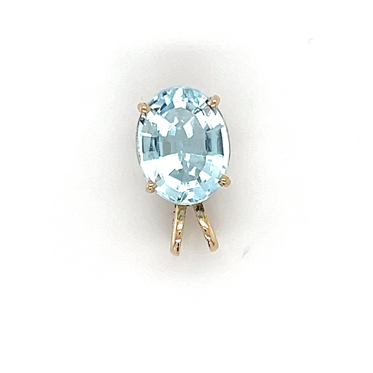 10K Yellow Gold Synthetic Topaz Pendant; 0.8DWT; 1.2g