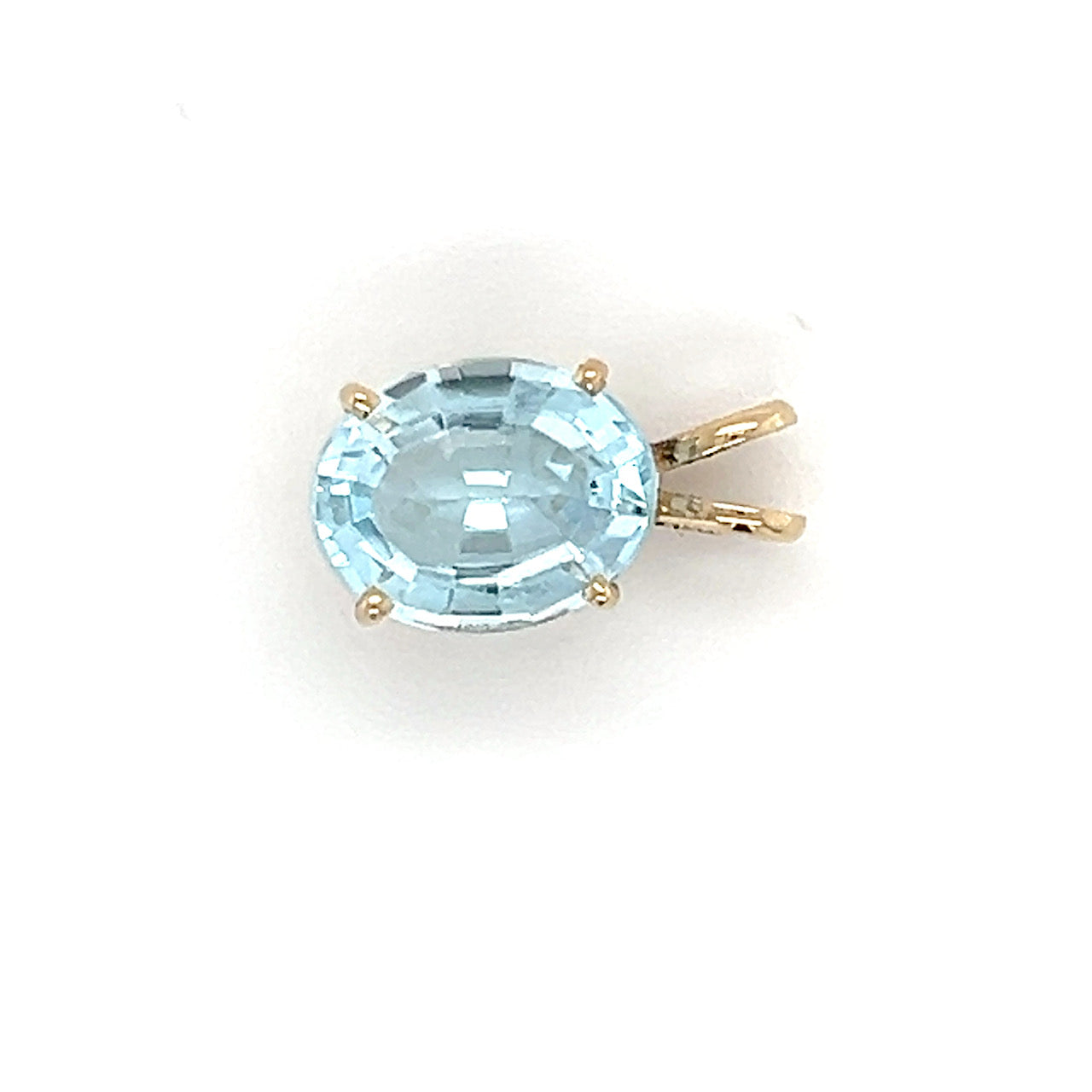 10K Yellow Gold Synthetic Topaz Pendant; 0.8DWT; 1.2g