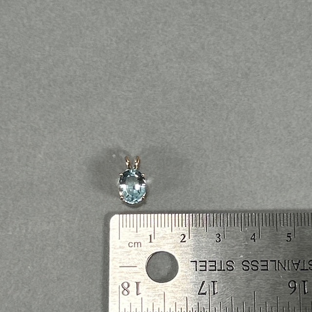 10K Yellow Gold Synthetic Topaz Pendant; 0.8DWT; 1.2g