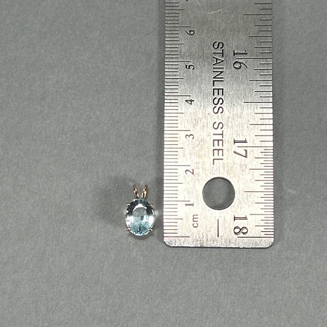 10K Yellow Gold Synthetic Topaz Pendant; 0.8DWT; 1.2g