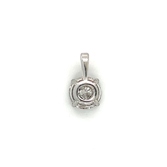 14K White Gold Diamond Pendant; 0.80CTW, 0.6g