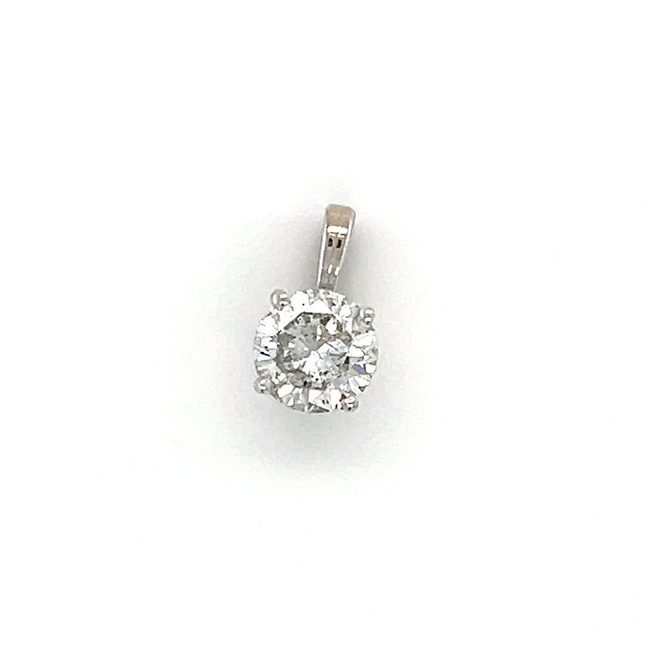 14K White Gold Diamond Pendant; 0.80CTW, 0.6g