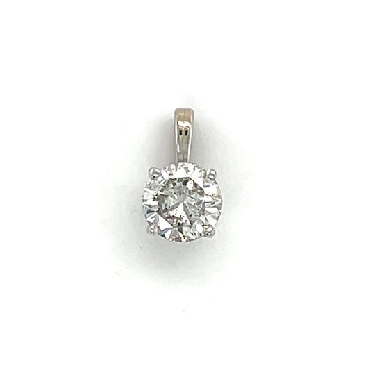 14K White Gold Diamond Pendant; 0.80CTW, 0.6g