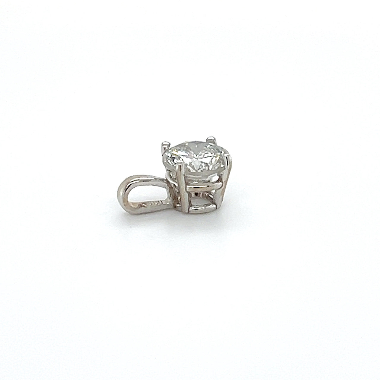 14K White Gold Diamond Pendant; 0.80CTW, 0.6g