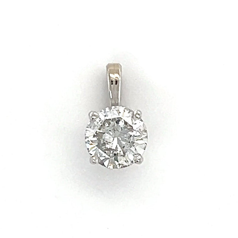 14K White Gold Diamond Pendant; 0.80CTW, 0.6g