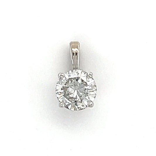 14K White Gold Diamond Pendant; 0.80CTW, 0.6g