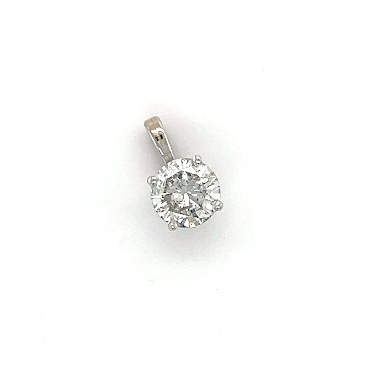 14K White Gold Diamond Pendant; 0.80CTW, 0.6g