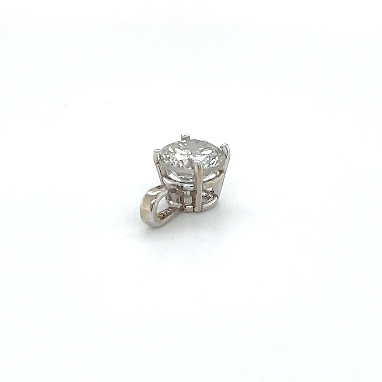 14K White Gold Diamond Pendant; 0.80CTW, 0.6g