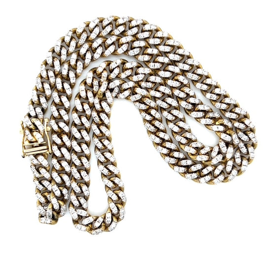 10K Two-Tone Gold Diamond 19" Chain Necklace; 26.8DWT; 2.0CTW