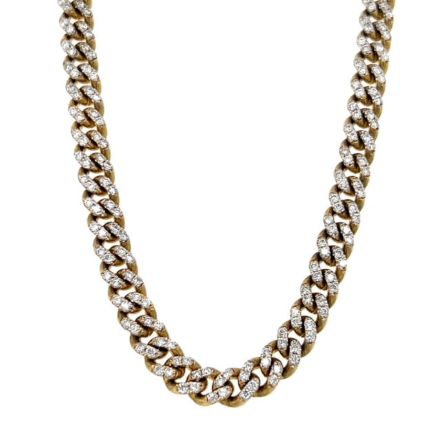 10K Two-Tone Gold Diamond 19" Chain Necklace; 26.8DWT; 2.0CTW
