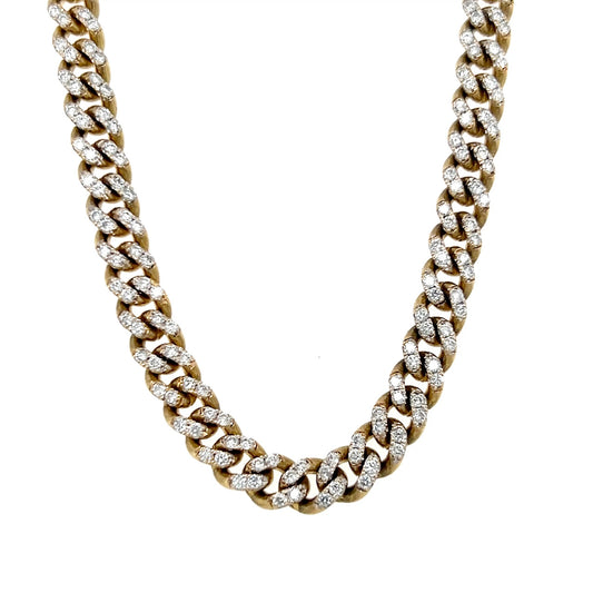 10K Two-Tone Gold Diamond 19" Chain Necklace; 26.8DWT; 2.0CTW