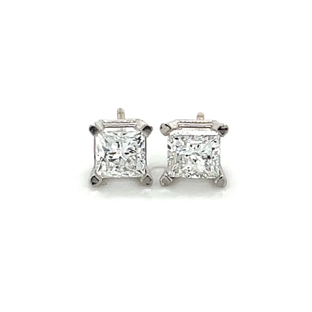 14K White Gold Diamond Stud Earrings; 0.80CTW; 1.0g