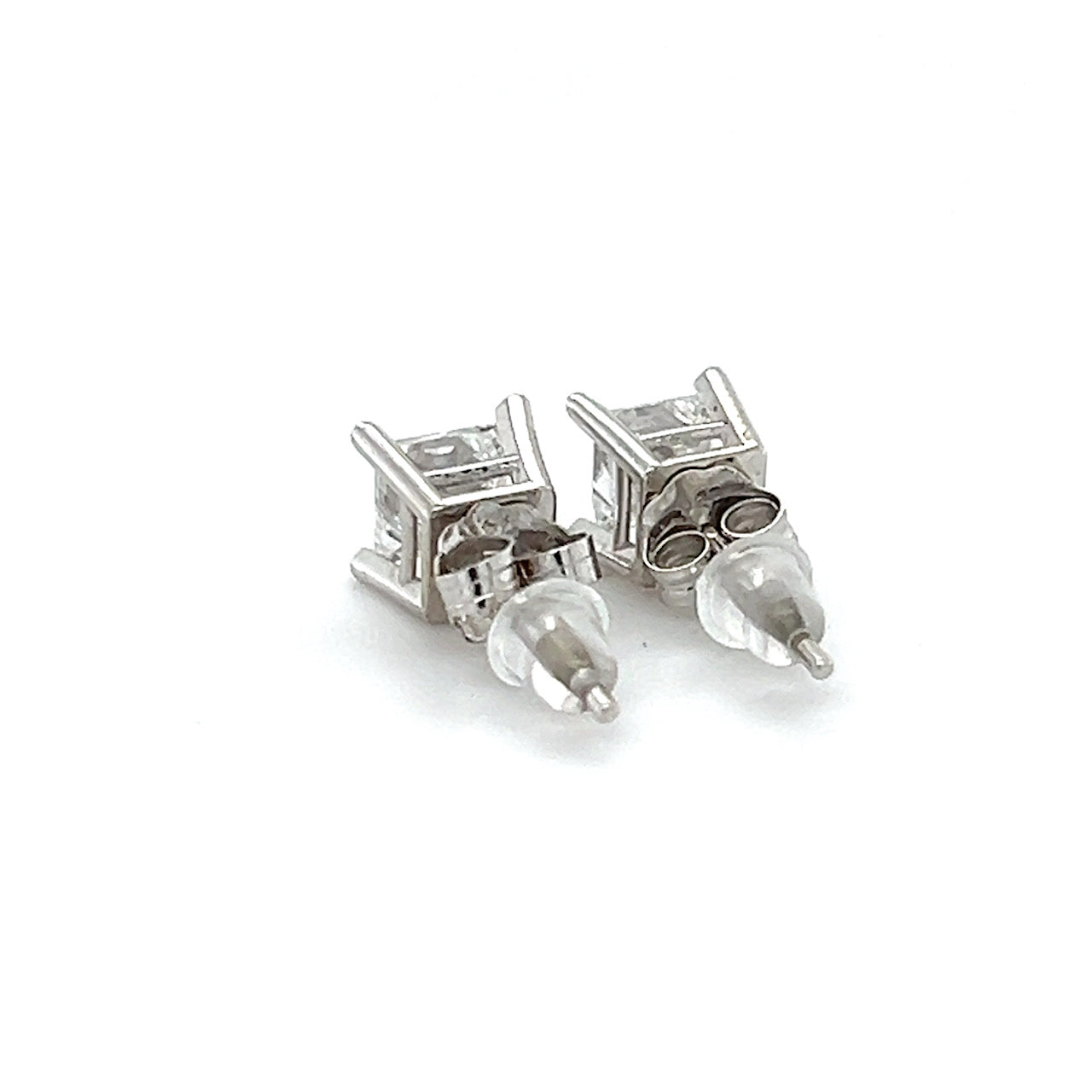 14K White Gold Diamond Stud Earrings; 0.80CTW; 1.0g