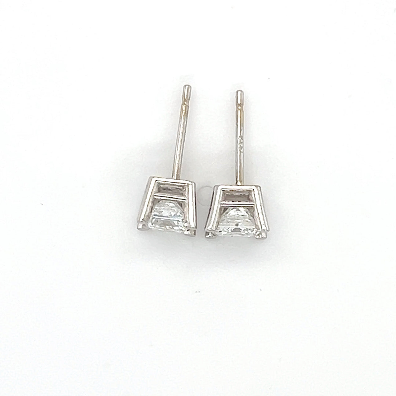 14K White Gold Diamond Stud Earrings; 0.80CTW; 1.0g