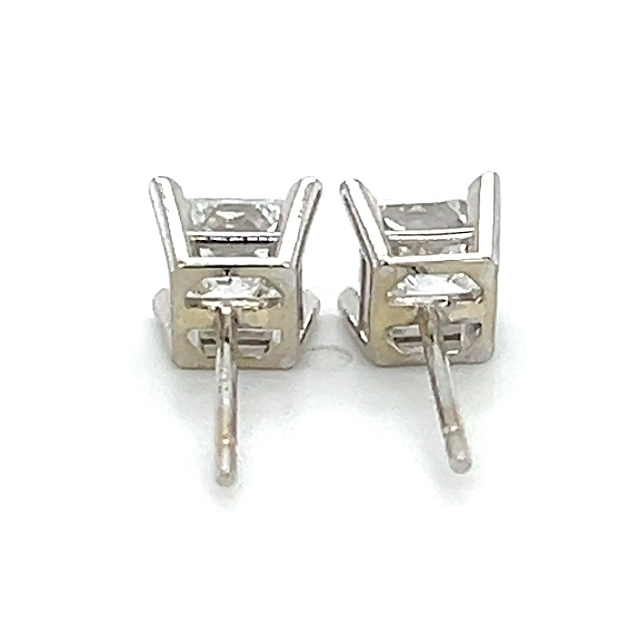 14K White Gold Diamond Stud Earrings; 0.80CTW; 1.0g