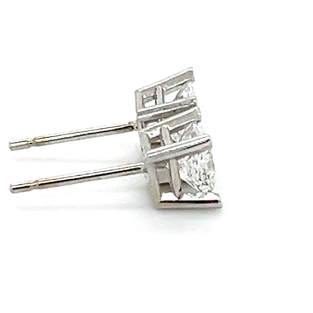14K White Gold Diamond Stud Earrings; 0.80CTW; 1.0g