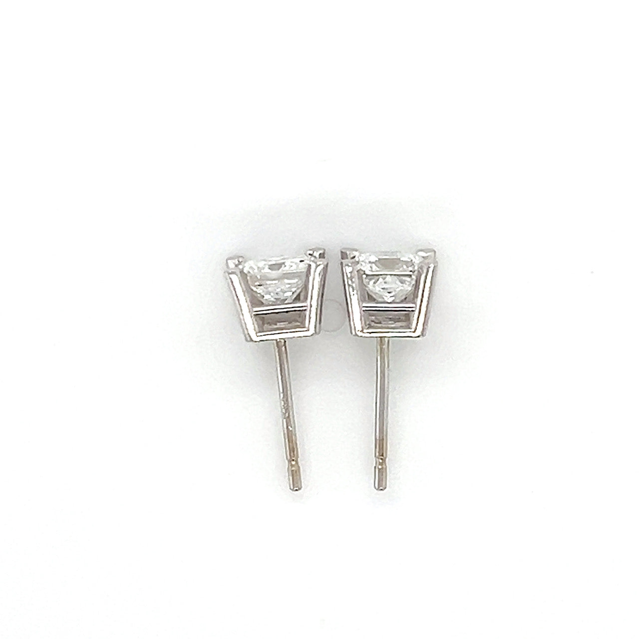 14K White Gold Diamond Stud Earrings; 0.80CTW; 1.0g
