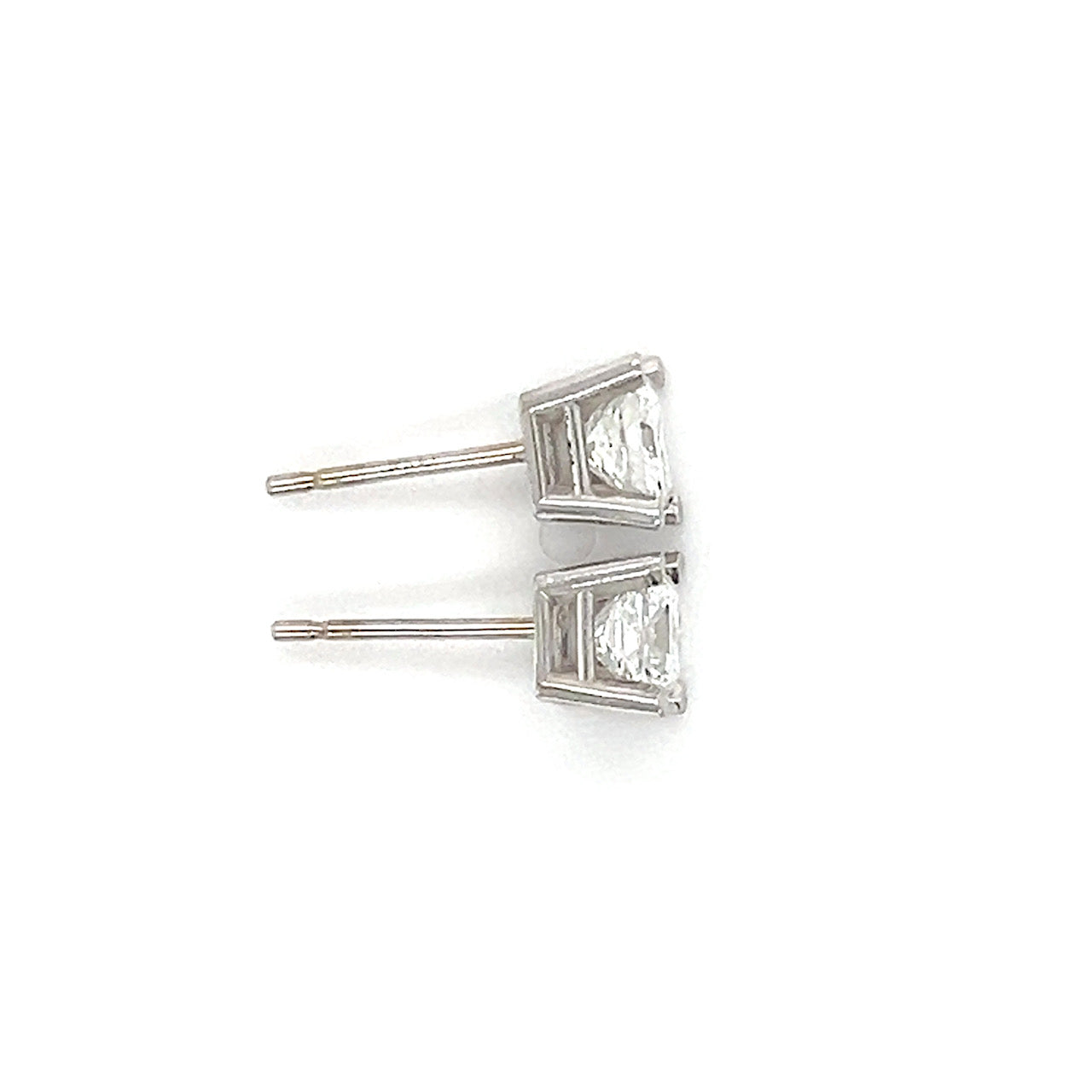 14K White Gold Diamond Stud Earrings; 0.80CTW; 1.0g