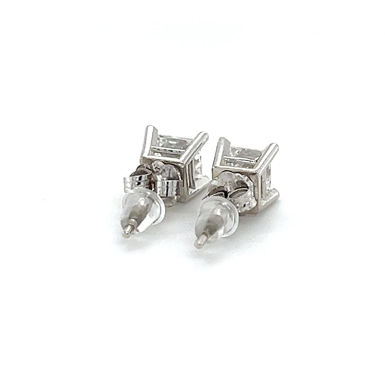 14K White Gold Diamond Stud Earrings; 0.80CTW; 1.0g