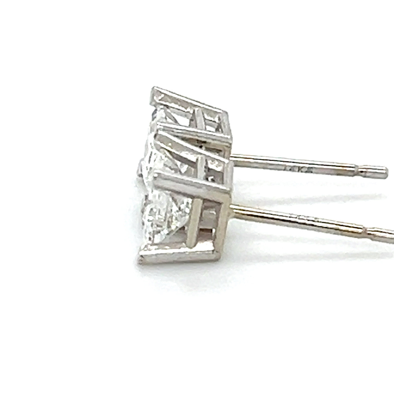 14K White Gold Diamond Stud Earrings; 0.80CTW; 1.0g