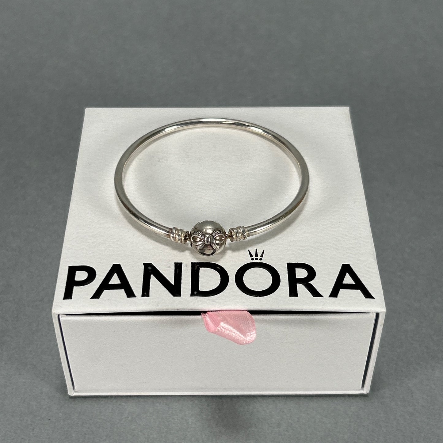 Authentic Pandora 925 Sterling Silver Bracelet Bangle W/ Box