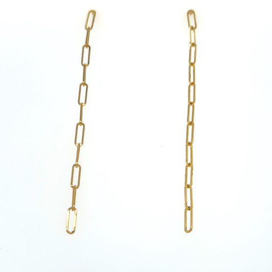 14K Yellow Gold Chain Drop Earrings; 0.7DWT; 1.1g