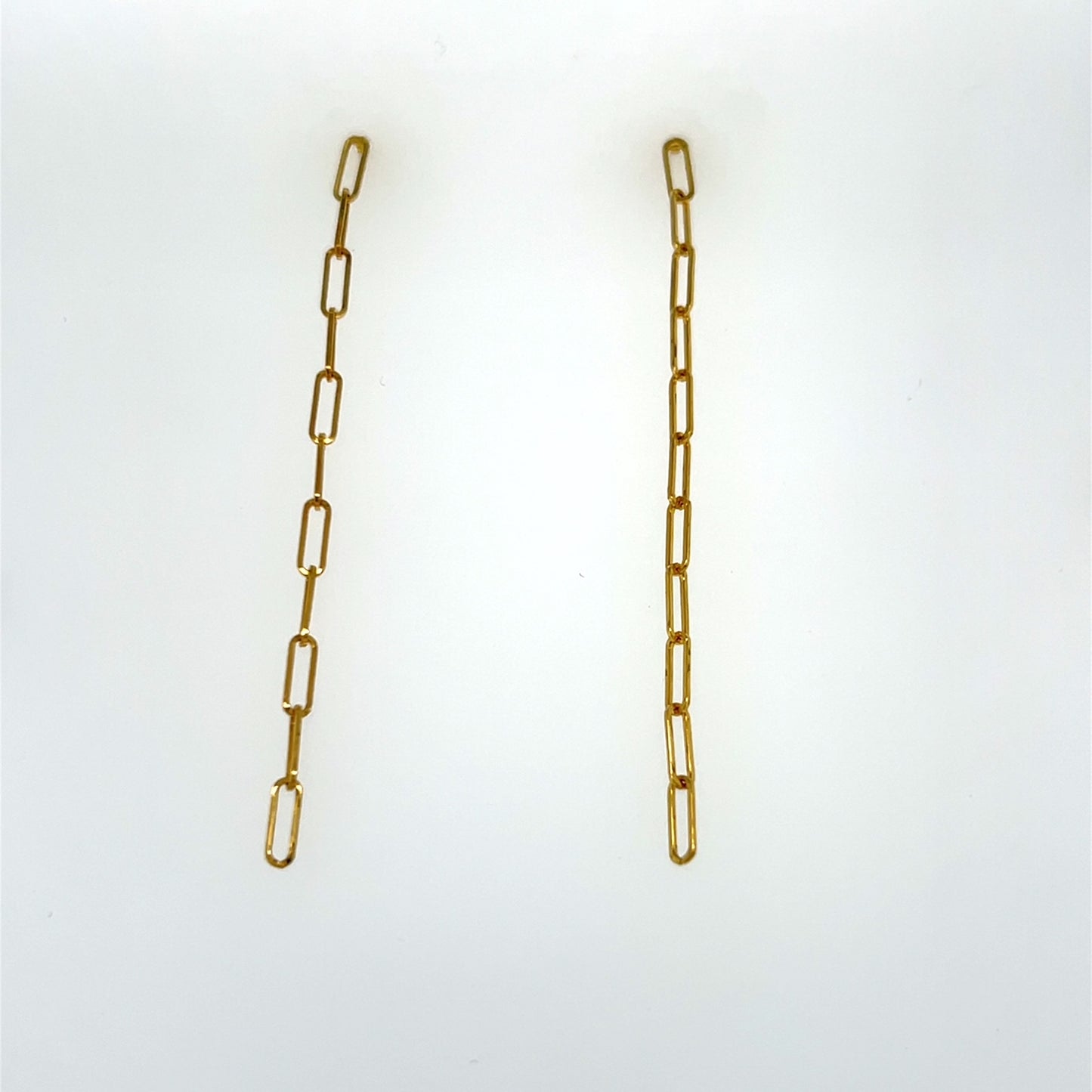 14K Yellow Gold Chain Drop Earrings; 0.7DWT; 1.1g