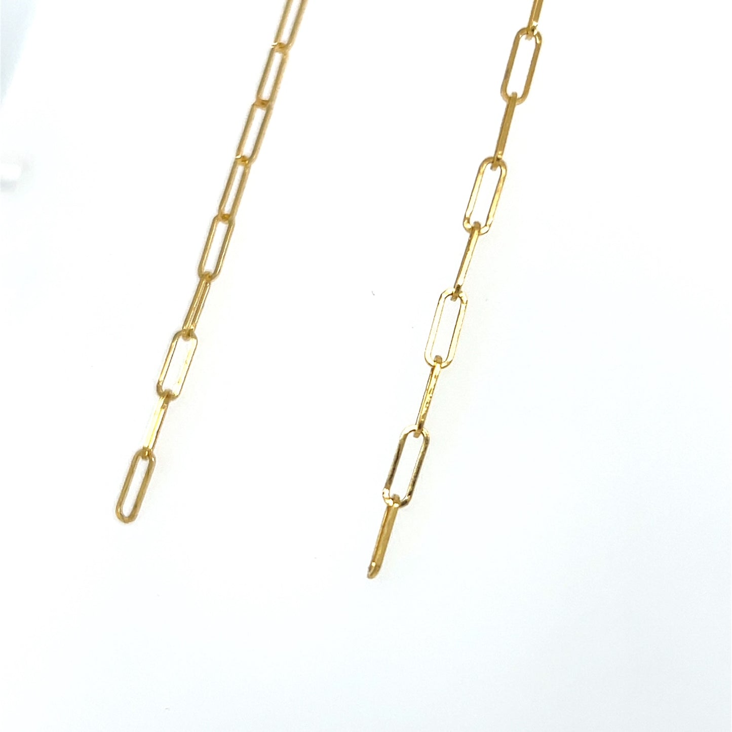 14K Yellow Gold Chain Drop Earrings; 0.7DWT; 1.1g