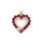 10K Yellow Gold Diamond Ruby Heart Pendant; 0.20CTW; 2.4g