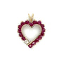 10K Yellow Gold Diamond Ruby Heart Pendant; 0.20CTW; 2.4g