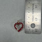 10K Yellow Gold Diamond Ruby Heart Pendant; 0.20CTW; 2.4g
