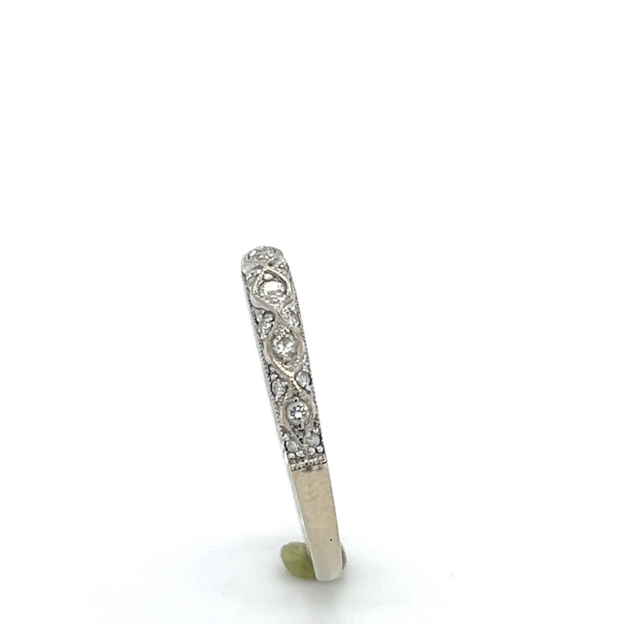 14K White Gold Diamond Lady's Fashion Ring; 0.10CTW; Size 6.5