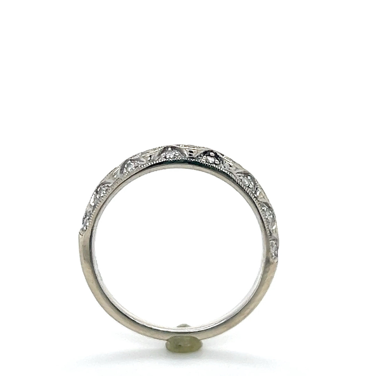 14K White Gold Diamond Lady's Fashion Ring; 0.10CTW; Size 6.5