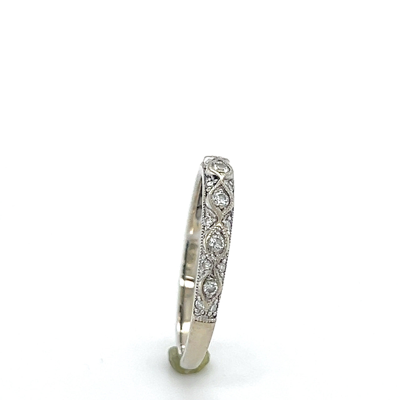 14K White Gold Diamond Lady's Fashion Ring; 0.10CTW; Size 6.5
