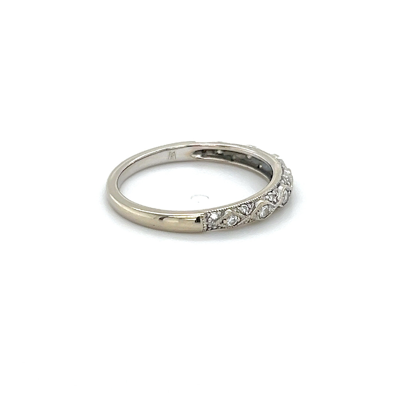 14K White Gold Diamond Lady's Fashion Ring; 0.10CTW; Size 6.5