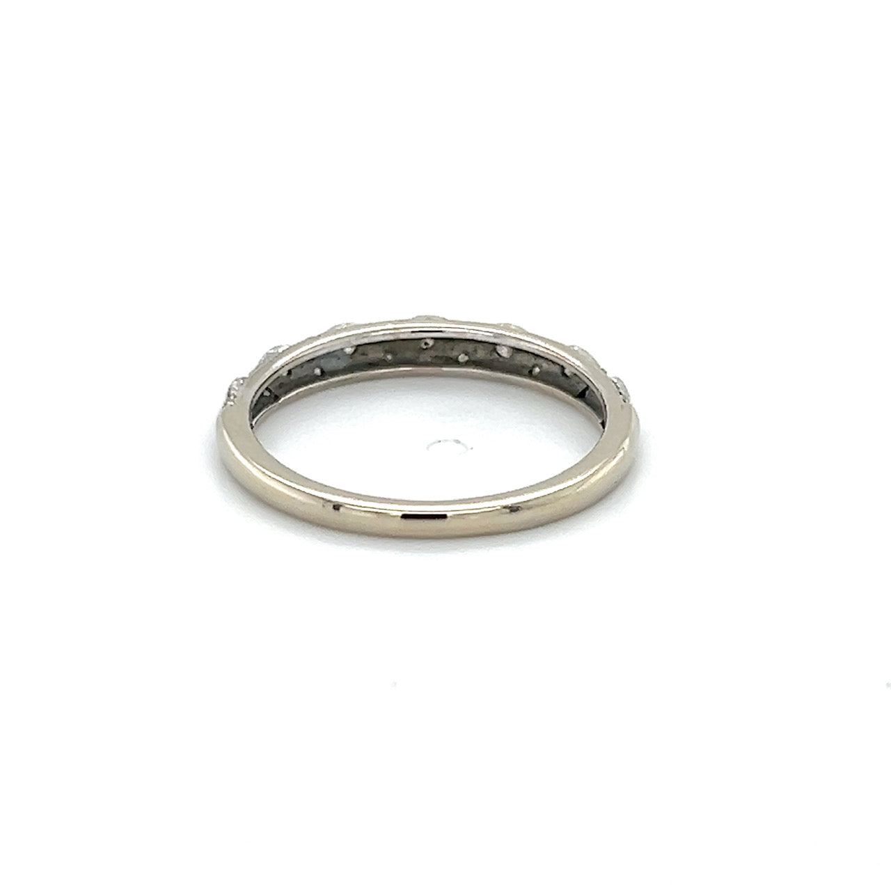 14K White Gold Diamond Lady's Fashion Ring; 0.10CTW; Size 6.5