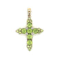14K Yellow Gold Diamond Accent & Peridot Cross Pendant; 2.3DWT