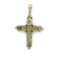 14K Yellow Gold Diamond Accent & Peridot Cross Pendant; 2.3DWT