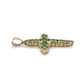 14K Yellow Gold Diamond Accent & Peridot Cross Pendant; 2.3DWT
