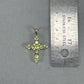 14K Yellow Gold Diamond Accent & Peridot Cross Pendant; 2.3DWT