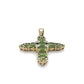 14K Yellow Gold Diamond Accent & Peridot Cross Pendant; 2.3DWT
