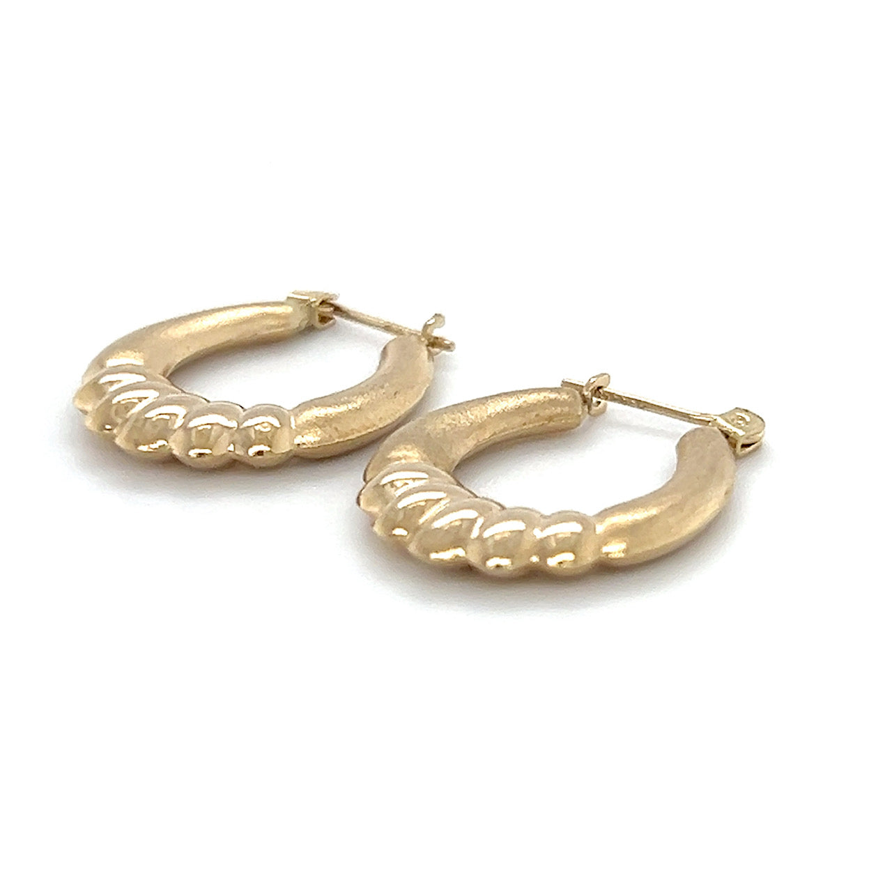 14K Yellow Gold Hoop Earrings; 0.9DWT; 1.4g