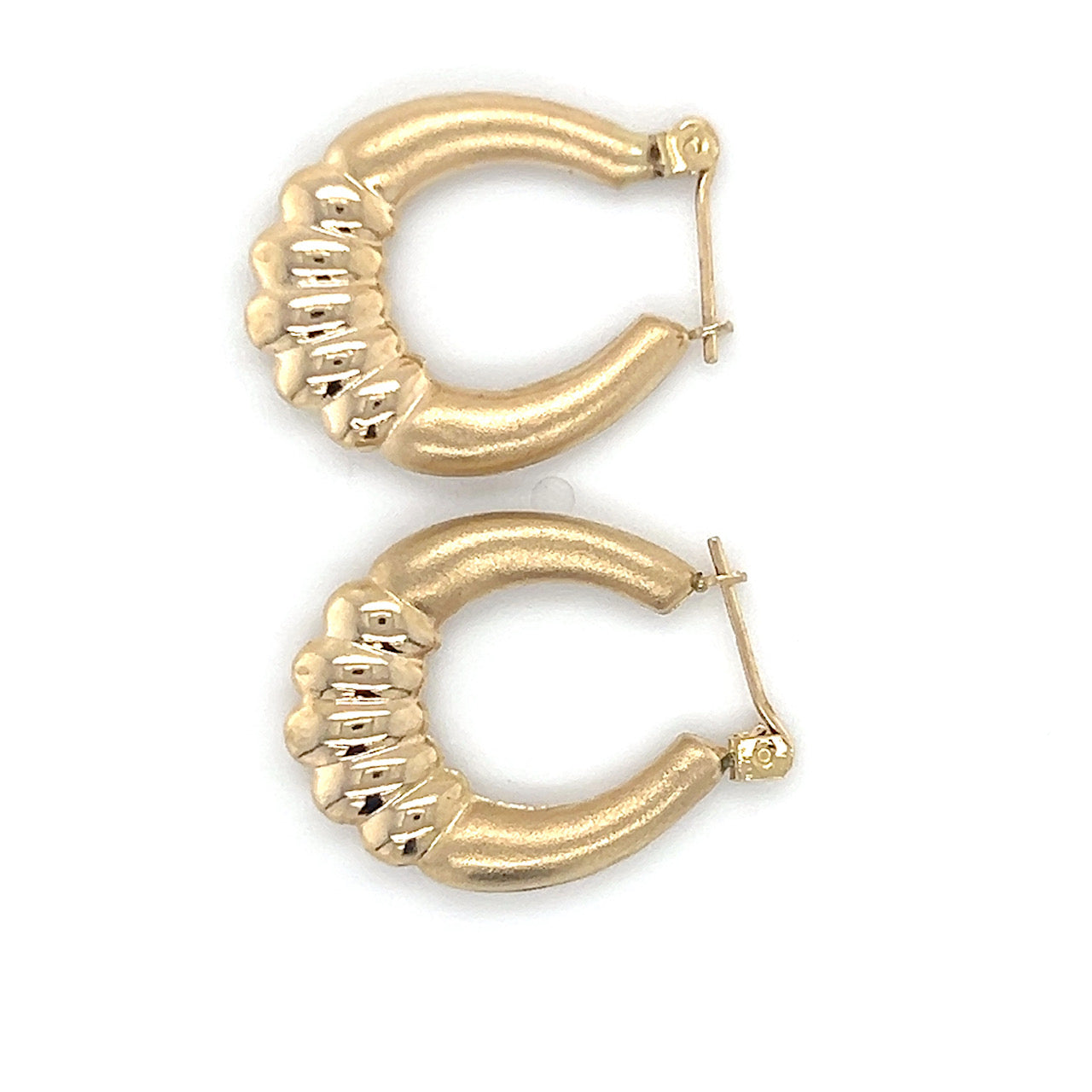 14K Yellow Gold Hoop Earrings; 0.9DWT; 1.4g