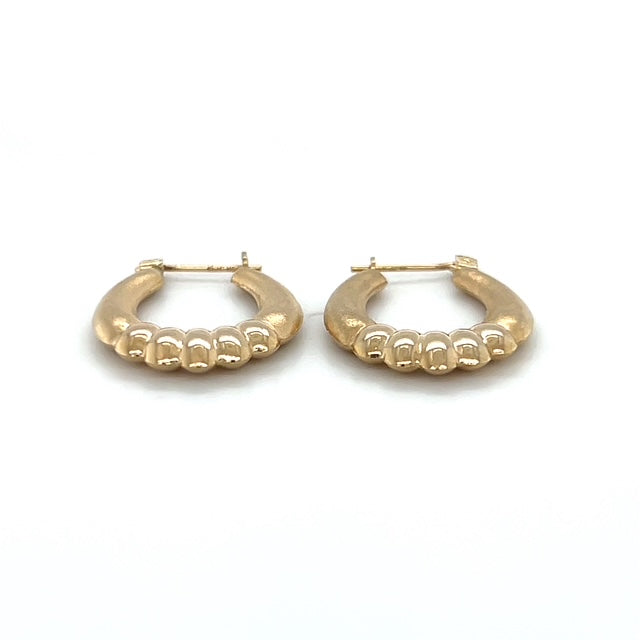 14K Yellow Gold Hoop Earrings; 0.9DWT; 1.4g