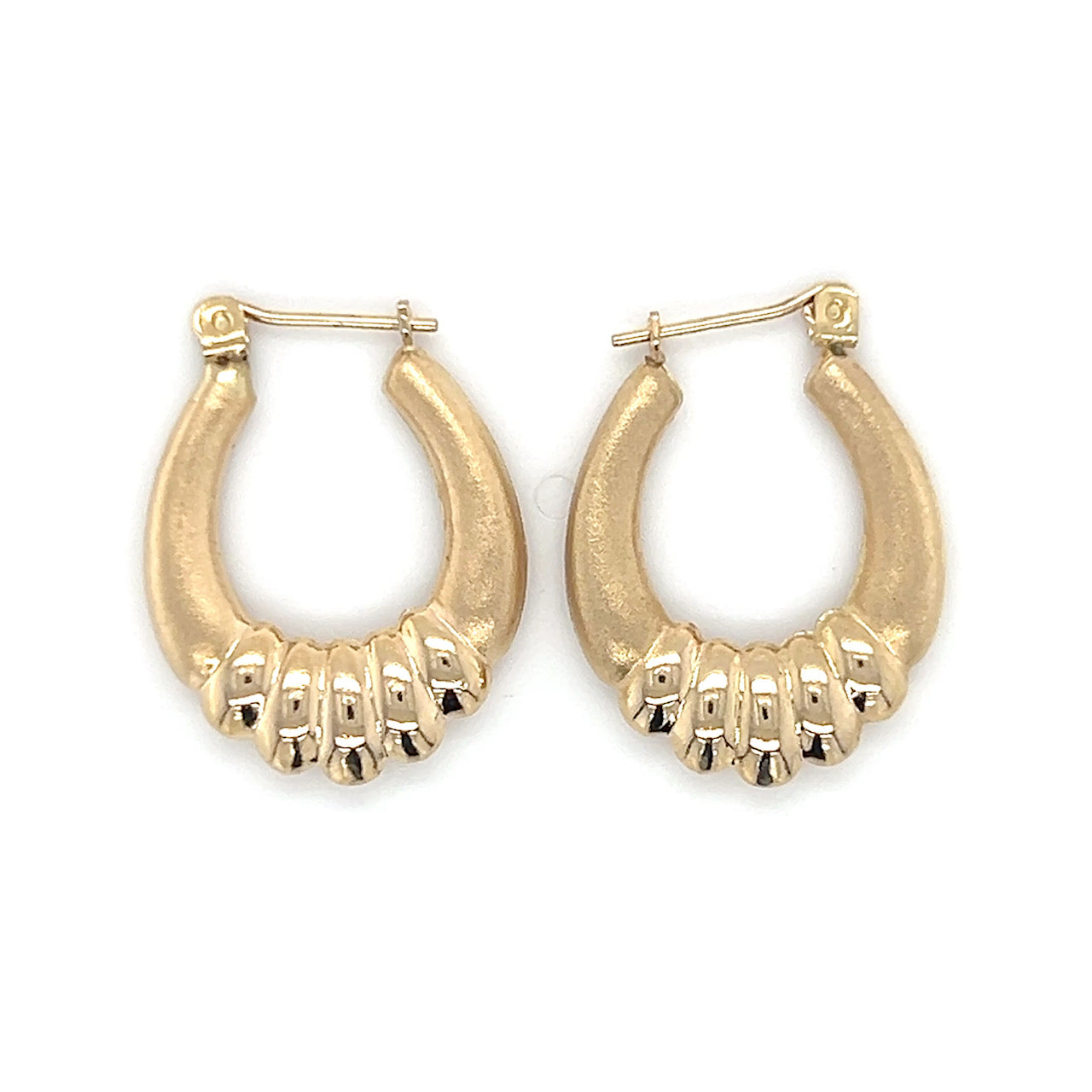 14K Yellow Gold Hoop Earrings; 0.9DWT; 1.4g