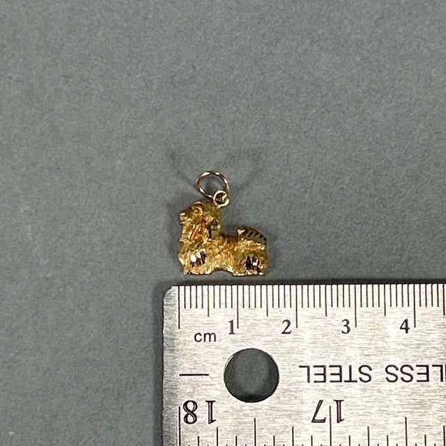 14K Yellow Gold Dog Pendant; 0.9DWT; 1.4g