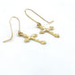 14K Yellow Gold Cross Earrings; 0.4DWT; 0.7g