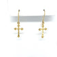 14K Yellow Gold Cross Earrings; 0.4DWT; 0.7g
